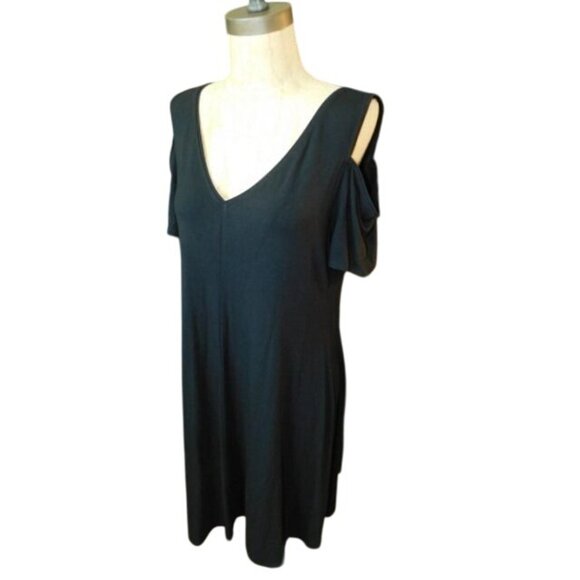 White House Black Market WHBM Size L Large Cold Shoulder STRETCH Short Dress - Picture 2 of 2
